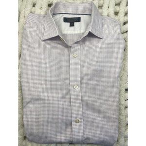 Banana Republic ~Non-Iron Tailored Slim Fit Dress Shirt Pink White~Mens size Med